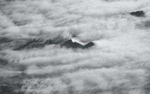Preview wallpaper clouds, mountains, relief, bw