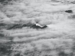 Preview wallpaper clouds, mountains, relief, bw
