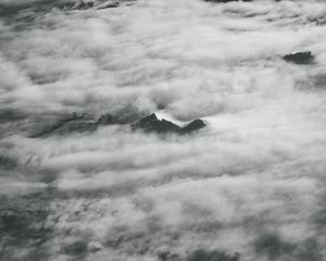 Preview wallpaper clouds, mountains, relief, bw