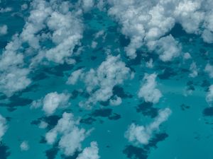 Preview wallpaper clouds, ocean, water, aerial view