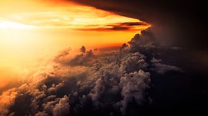 Preview wallpaper clouds, overcast, sky, sunset, porous