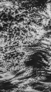 Preview wallpaper clouds, porous, bw, sky