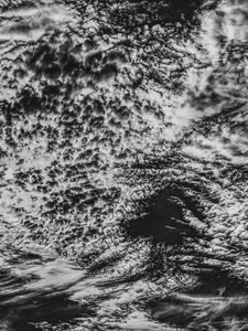 Preview wallpaper clouds, porous, bw, sky