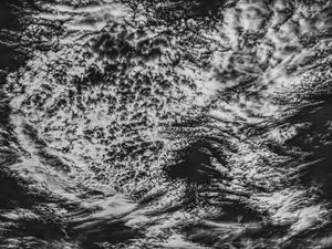 Preview wallpaper clouds, porous, bw, sky