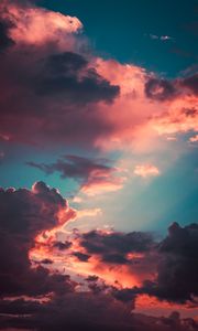 Preview wallpaper clouds, porous, sky, sunset, overcast