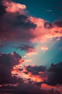 Preview wallpaper clouds, porous, sky, sunset, overcast