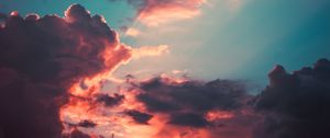 Preview wallpaper clouds, porous, sky, sunset, overcast