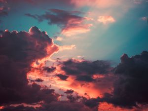 Preview wallpaper clouds, porous, sky, sunset, overcast