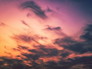 Preview wallpaper clouds, porous, sunset