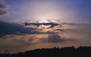 Preview wallpaper clouds, rays, sky, trees