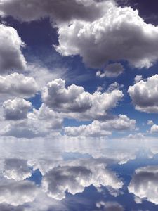 Preview wallpaper clouds, reflection, sky, water, white, blue