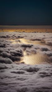 Preview wallpaper clouds, sea, aerial view, height, overview