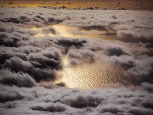 Preview wallpaper clouds, sea, aerial view, height, overview
