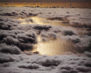Preview wallpaper clouds, sea, aerial view, height, overview