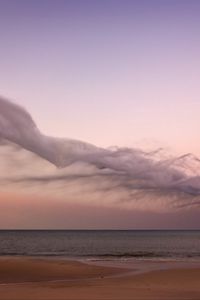 Preview wallpaper clouds, sea, horizon, sand, sky, sunset