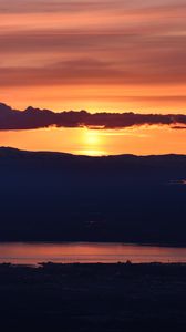 Preview wallpaper clouds, silhouettes, sunset, dark