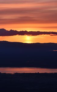 Preview wallpaper clouds, silhouettes, sunset, dark