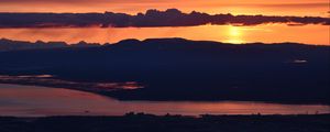 Preview wallpaper clouds, silhouettes, sunset, dark