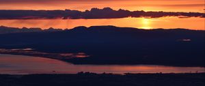 Preview wallpaper clouds, silhouettes, sunset, dark