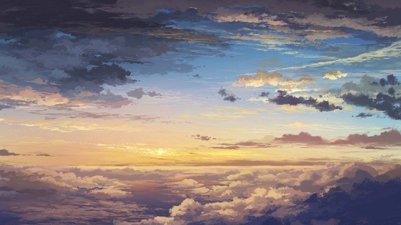 Wallpaper clouds, sky, art, sunset, elevation, landscape