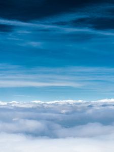 Preview wallpaper clouds, sky, blue, shades, lines, air, freshness, height