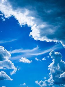 Preview wallpaper clouds, sky, blue, ease, volume, patterns, air masses