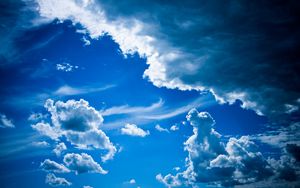 Preview wallpaper clouds, sky, blue, ease, volume, patterns, air masses
