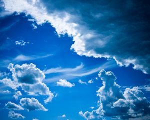 Preview wallpaper clouds, sky, blue, ease, volume, patterns, air masses