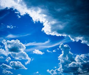 Preview wallpaper clouds, sky, blue, ease, volume, patterns, air masses
