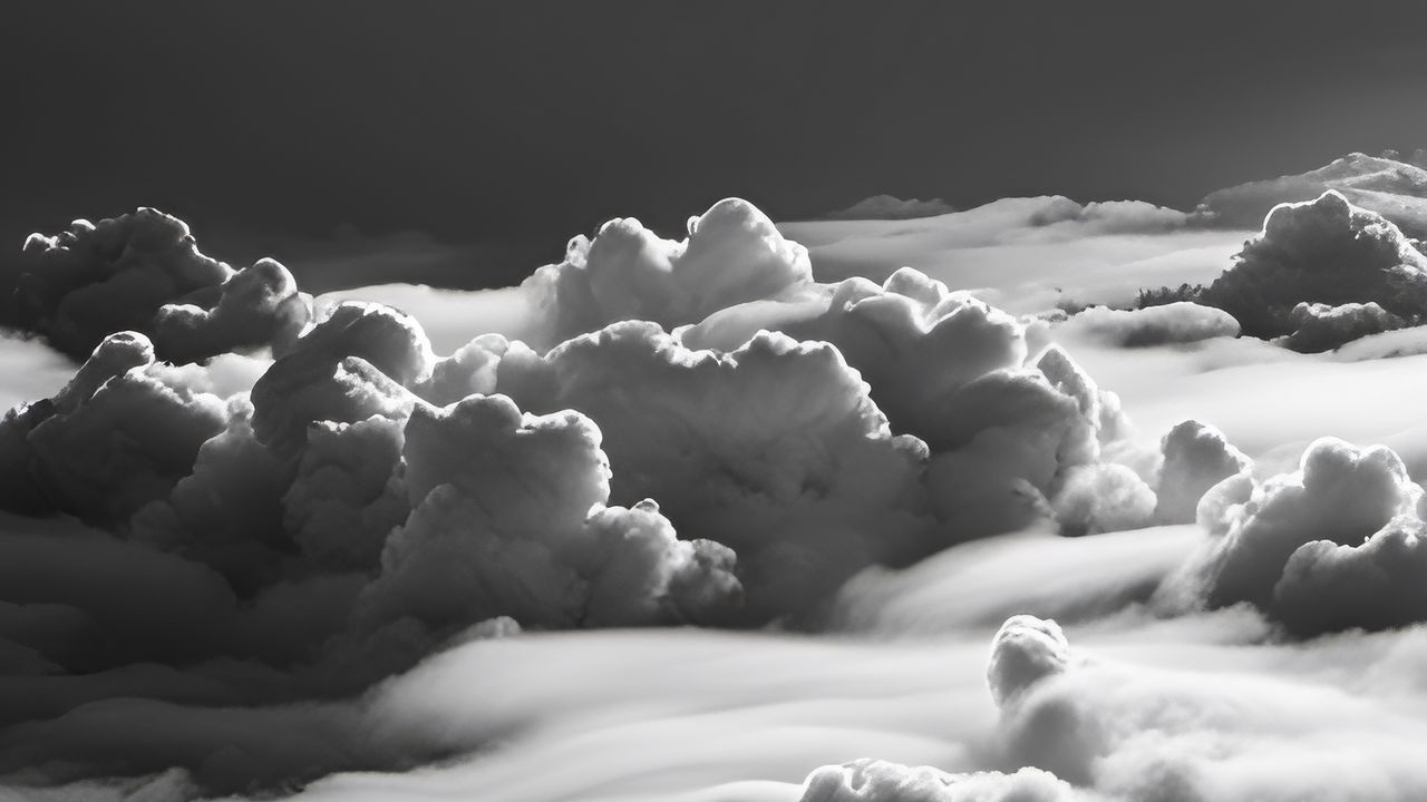 Wallpaper clouds, sky, bw, nature