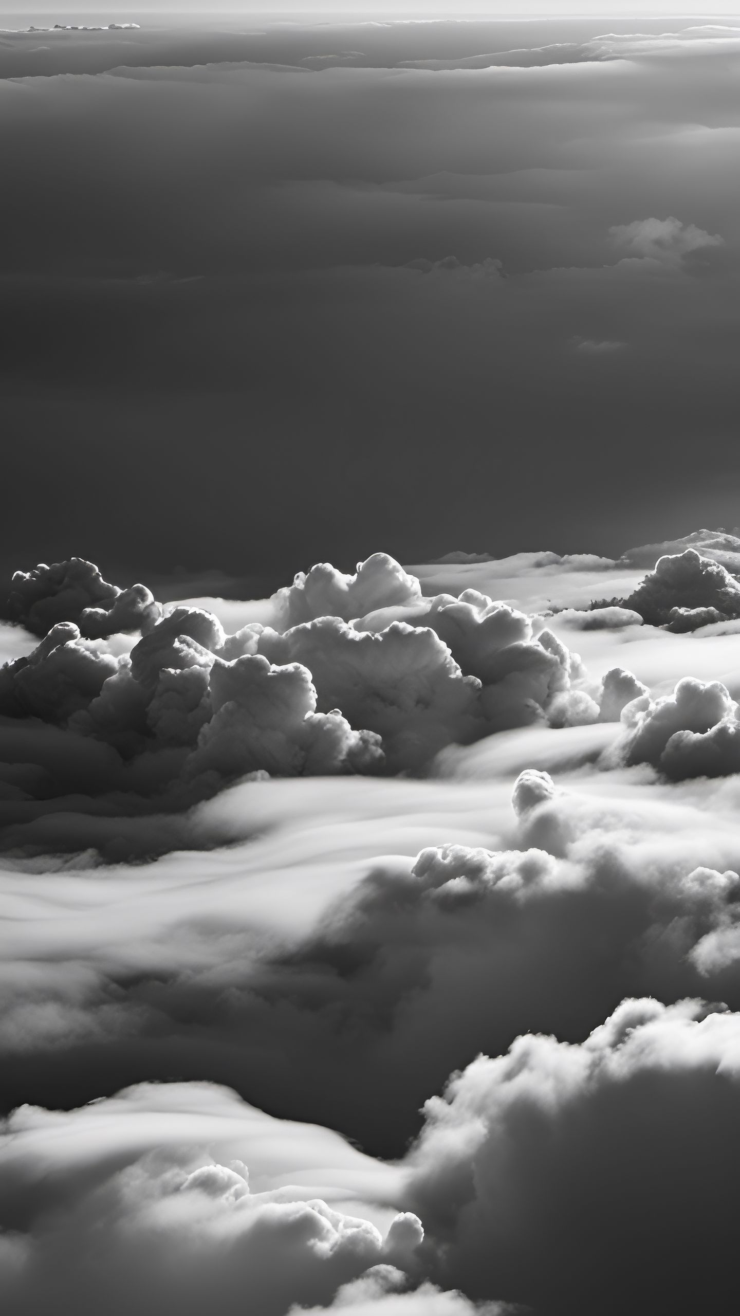 1440x2560 Wallpaper clouds, sky, bw, nature