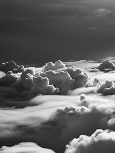 Preview wallpaper clouds, sky, bw, nature