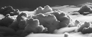 Preview wallpaper clouds, sky, bw, nature
