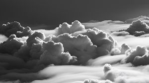 Preview wallpaper clouds, sky, bw, nature