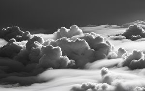 Preview wallpaper clouds, sky, bw, nature