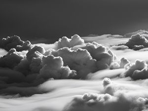Preview wallpaper clouds, sky, bw, nature