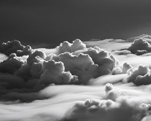 Preview wallpaper clouds, sky, bw, nature
