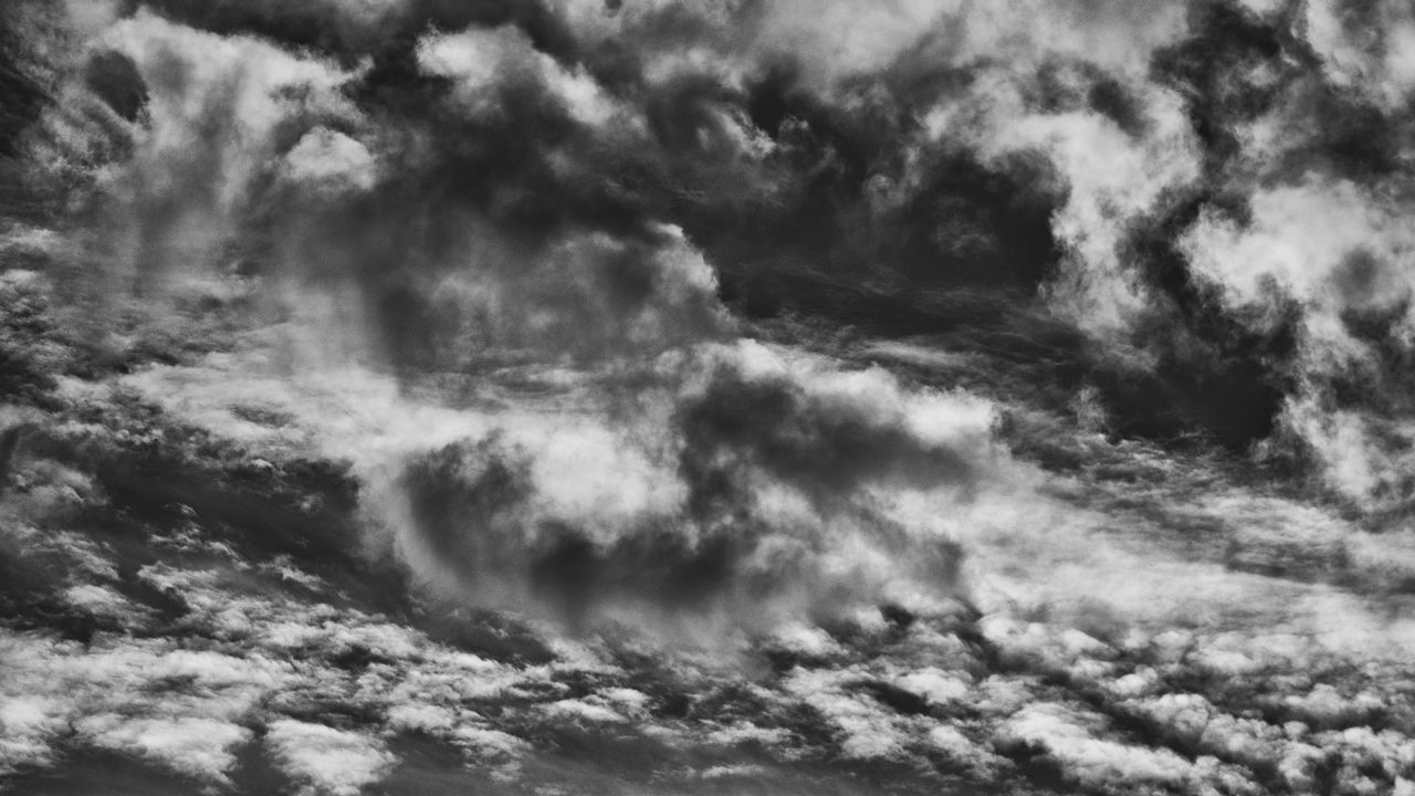 Wallpaper clouds, sky, bw, thick