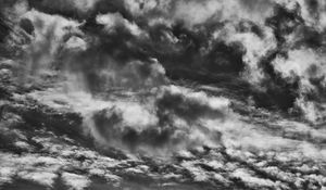 Preview wallpaper clouds, sky, bw, thick