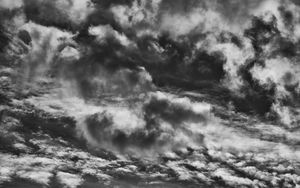 Preview wallpaper clouds, sky, bw, thick