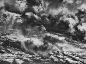 Preview wallpaper clouds, sky, bw, thick