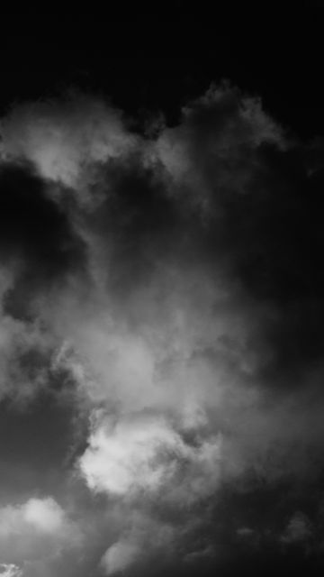360x640 Wallpaper clouds, sky, dark, bw