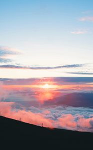 Preview wallpaper clouds, sky, dawn, aerial view, sunlight