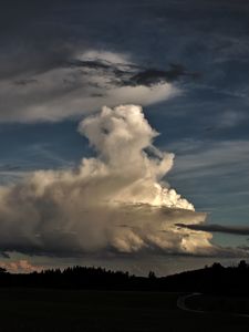Preview wallpaper clouds, sky, forest, dusk