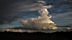 Preview wallpaper clouds, sky, forest, dusk