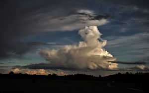 Preview wallpaper clouds, sky, forest, dusk