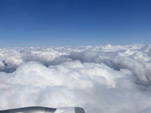 Preview wallpaper clouds, sky, height, turbine, flight