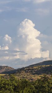 Preview wallpaper clouds, sky, hills, slope