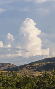 Preview wallpaper clouds, sky, hills, slope