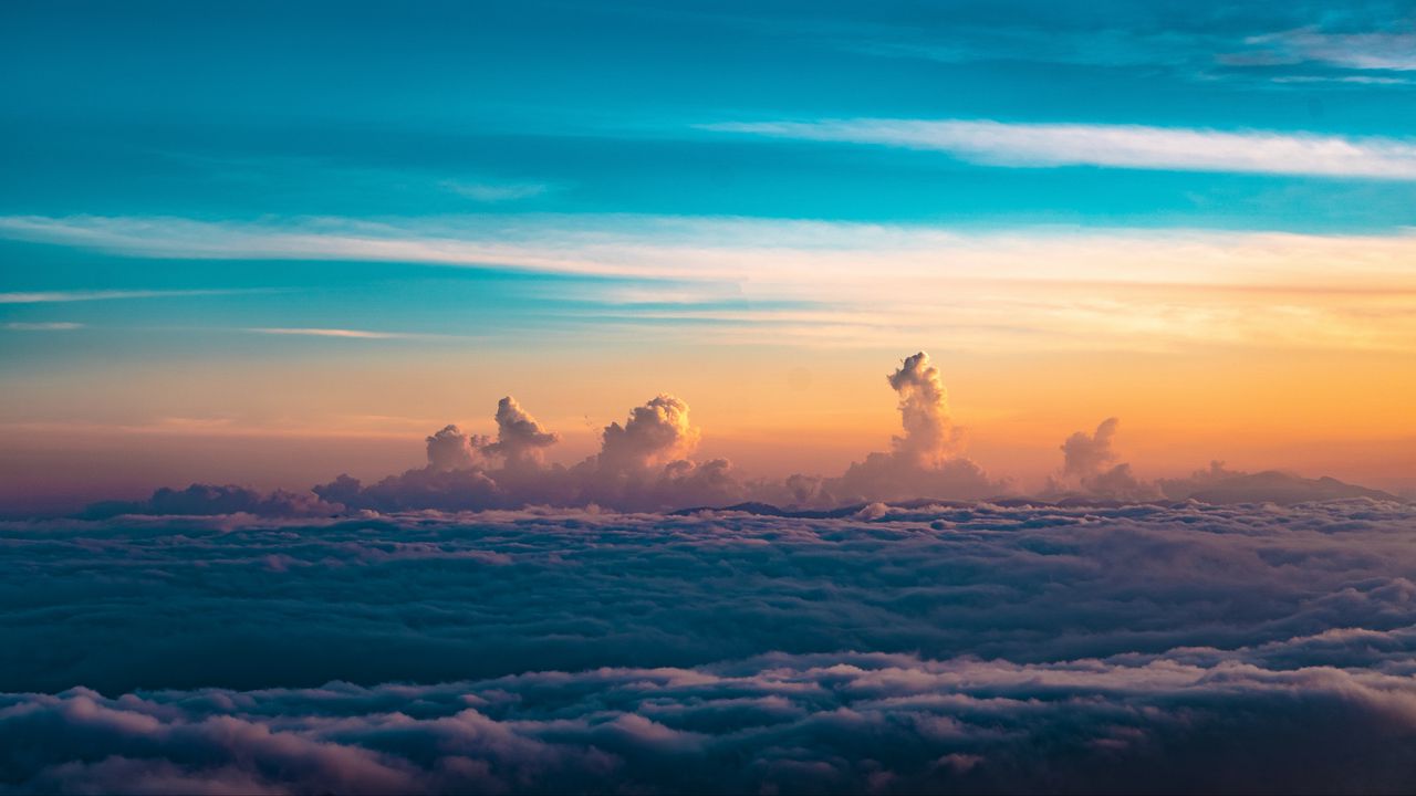 Wallpaper clouds, sky, horizon, height, thick